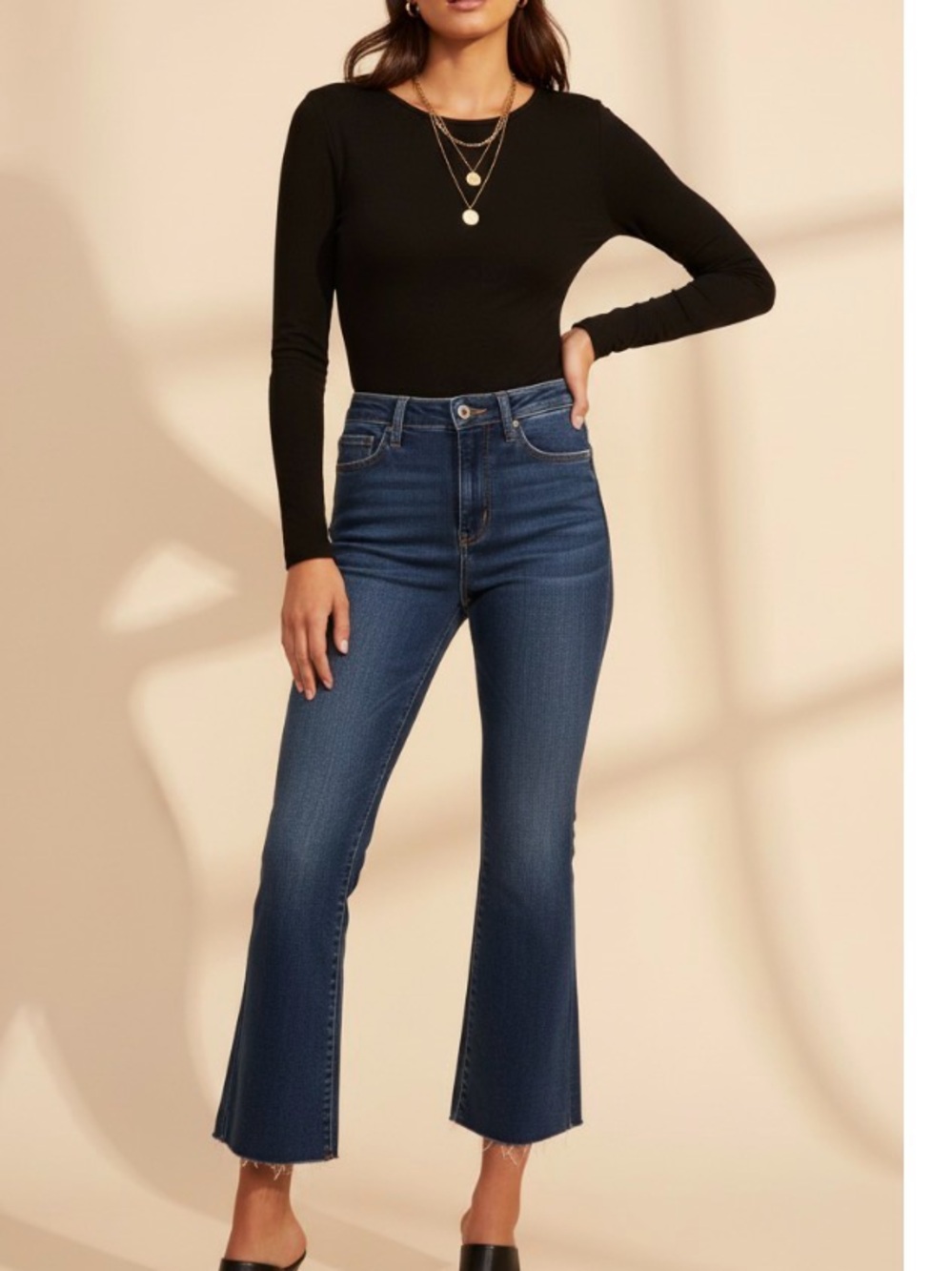 Flying Monkey Dark Indigo Straight Jeans with Raw Hem F4272
